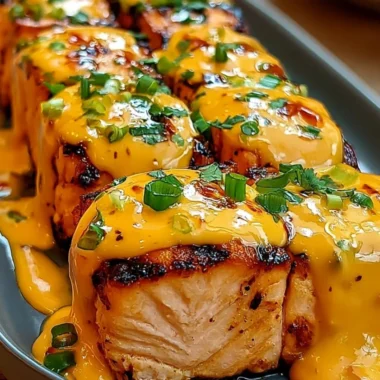 Perfectly cooked Bang Bang Salmon served on a plate