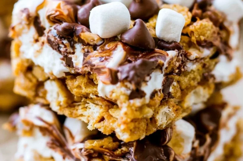 Delicious no-bake smores bars with chocolate and marshmallows