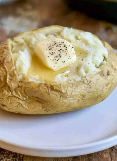Instant Pot baked potatoes served with toppings